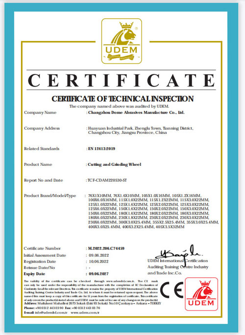 EN12413 Certificate
